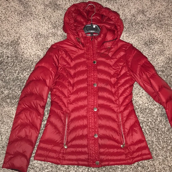 Red puffer jacket. - Picture 2 of 5